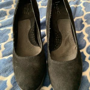 B.O.C Born Black Suede Leather Heels Size 10